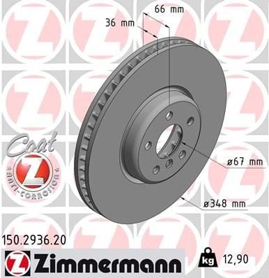 FREN DISKI ON SOL BMW G20 G22 G30 G32 G11 G12 G15 G16 G01 G02 G05 G07 Z4 iX I20 YUKSEK KARBONLU KAPLMALI-ZIMMERMANN 150.2936.20-34116860911-34106880075