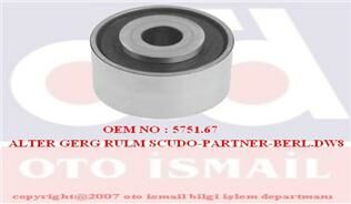 ALTERNATÖR GERGİ RULMANI P206-306 98-01 -PARTNER-BERLINGO-EXPERT-JUMPY-XSARA 98- 1.9D DW8-INA-5751.67-5751.46-5751.62-5751.63