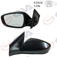 DIŞ DİKİZ AYNASI SOL BLUE 12 ELEKTRİKLİ ISITMALI SİYAH KAPAK DÜZ CAM 5 FİŞ VM-6451EL-GVA 1091135-876101R110
