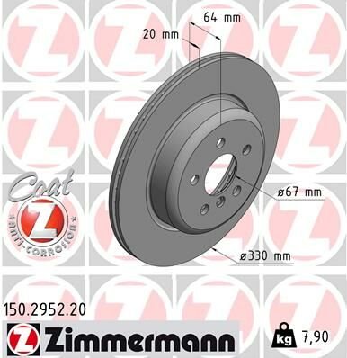 FREN DISKI ARKA SOL BMW G30 G32 G11 G12-ZIMMERMANN 150.2952.20-34216882245
