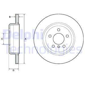 FREN DISKI ARKA HAVALI BMW F10 F11-DELPHI-34216775287