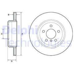 FREN DISKI ARKA HAVALI BMW F10 F11-DELPHI-34216775287