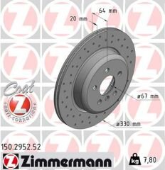 FREN DISKI ARKA SOL BMW G30 G32 G11 G12-ZIMMERMANN 150.2952.52-34216882245