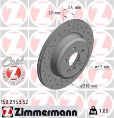 FREN DISKI ARKA SAG BMW G30 G32 G11 G12-ZIMMERMANN 150.2953.52-34216882246