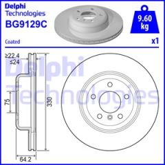 FREN DISKI ON BMW F10 F11 10 HAVALI KAPLAMALI-DELPHI BG9129C-34116794429