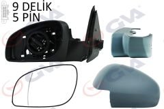 DIŞ DİKİZ AYNASI SOL VECTRA C 03 ELEKTRİKLİ ISITMALI ASTARLI ASFERİK 5 FİŞ VM-966EHPAL-GVA 1090336-6428264-6428819