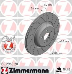 FREN DISKI HAVALI DELIKLI ARKA SAG BMW G30 G32 G11-ZIMMERMANN 150.2960.20-34216878180