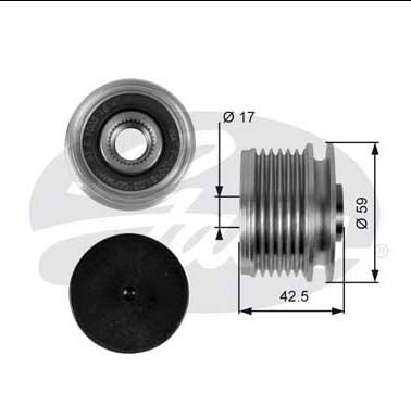 ALTERNATÖR KASNAĞI RULMANLI CLIO II-MGN-KNG-SCENIC K4M-K4J-K9K-F4P 6 KANAL AYARLI-GATES OAP7106-7701477689-7700110616
