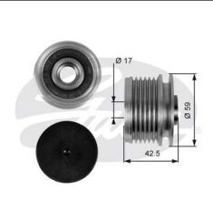ALTERNATÖR KASNAĞI RULMANLI CLIO II-MGN-KNG-SCENIC K4M-K4J-K9K-F4P 6 KANAL AYARLI-GATES OAP7106-7701477689-7700110616