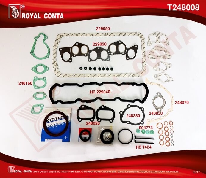 MOTOR TAKIM CONTA SKT KEÇELİ SKC SİZ P205-P305-P306-PARTNER 1.8D XUD7-ROYAL T248008-0197.37