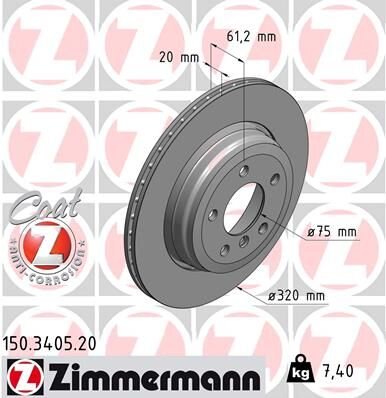 FREN DISKI ARKA BMW E60-ZIMMERMANN 150.3405.20-34216864061