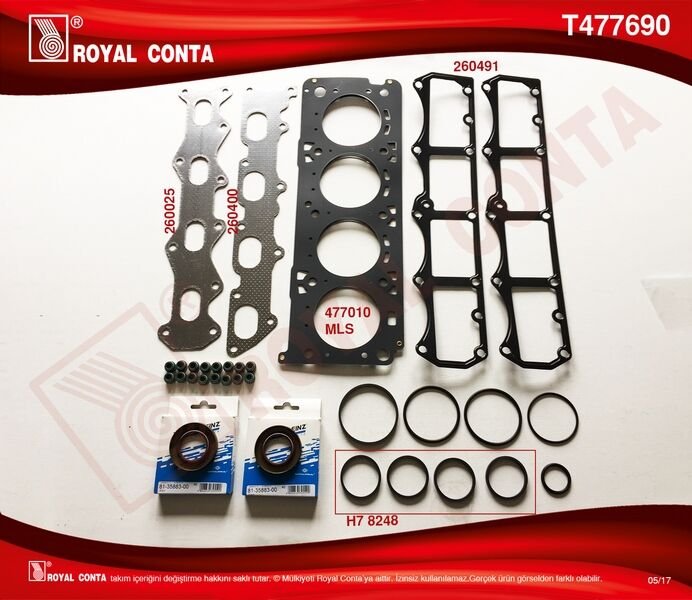 ÜST TAKIM CONTA REINZ KEÇELİ SUBP.LAST DOBLO-MAREA-PALIO-STILO 1.6 16V 103HP-ROYAL T477690-71748292