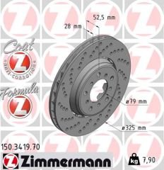 FREN DISKI ÖN SOL BMW M3 E46 YÜKSEK KAPLAMALI HAVALI DELIKLI-ZIMMERMANN 150.3419.70-34112282801