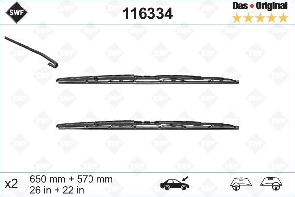 SILECEK SUPURGESI 650/560mm SWF BMW E39-VALEO-61619070579