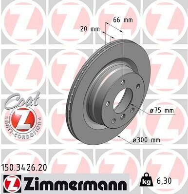 FREN DISKI ARKA BMW E87 E90 F20 F30 F32 F34 F36-ZIMMERMANN 150.3426.20-34216855007