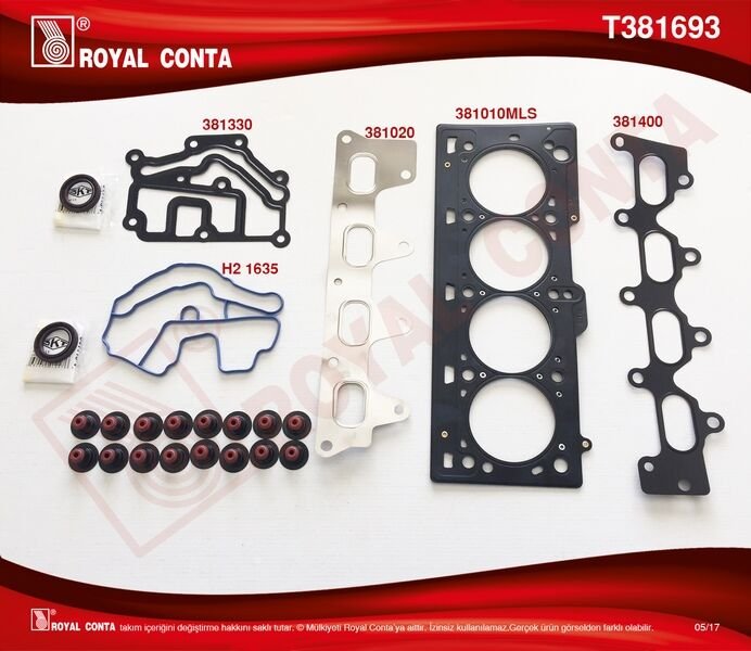 ÜST TAKIM CONTA SKT KEÇELİ REINZ SUB.LASTİKLİ CLIO-MGN-SCENIC-LGN 1.4-1.6 16V K4J-K4M-ROYAL T381693-7701471886-7701471361
