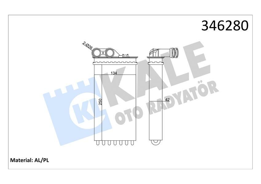 KALORİFER RADYATÖRÜ C4 04 P307 04 AC KLİMASIZ 247x134x42-KALE 346280-6448.N5