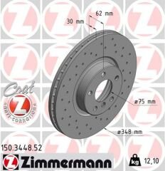 ÖN FREN AYNASI BMW X5 E70 3.0D 07-08 -X5 E70 08 X6 E71-E72 08 DELİKLİ 986479436-DF4853S-ZIMMERMANN 150.3448.52-34116771986-34116793244