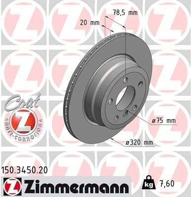 FREN DISKI ARKA BMW X5 E70 LCI F15 X6 E71 F16-ZIMMERMANN 150.3450.20-34216886479 34216868940