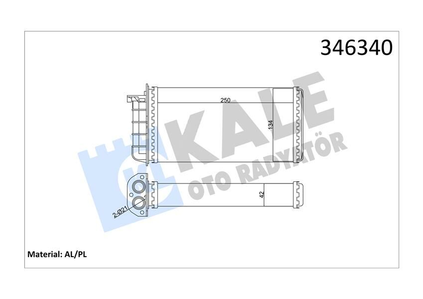 KALORİFER RADYATÖRÜ BRAVO 95-01 BRAVA 95-01 MAREA 96-02 250x140x42-KALE 346340-46721967-46722359-46722546
