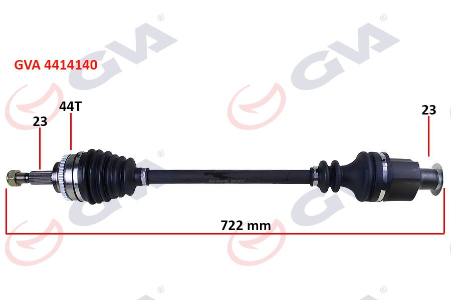 KOMPLE AKS SAĞ CLIO 2-KANGOO 2 1.5 DCI 02 ABS Lİ 724mm 44DİŞ Kalın Freze-GVA 4414140-8200626032-8200236116
