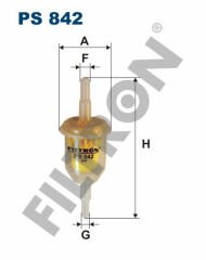 ŞEFFAF BENZİN ARA FİLTRE KÜÇÜK TİP ÜNİVERSAL-FILTRON PS842-7700544588-82425649-251201511D