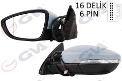DIŞ DİKİZ AYNASI SOL JETTA 11 ELEKTRİKLİ ISITMALI SİNYALLİ ASTARLI ASFERİK 7 FİŞ VM-6381EHPAL-GVA 1075721-5C7857507B