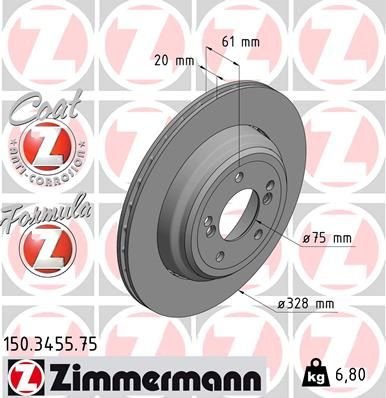 FREN DISKI ARKA SOL BMW M5 E39-ZIMMERMANN 150.3455.75-34212228801