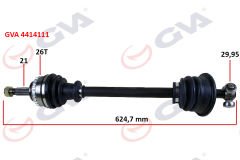KOMPLE AKS SOL CLIO II 1.4i 16V 98-05 ABS Lİ 26DİŞ 625mm-GVA 4414111-7700110484-7711135246