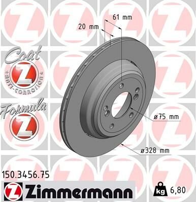 FREN DISKI ARKA SAG BMW M5 E39-ZIMMERMANN 150.3456.75-34212228802