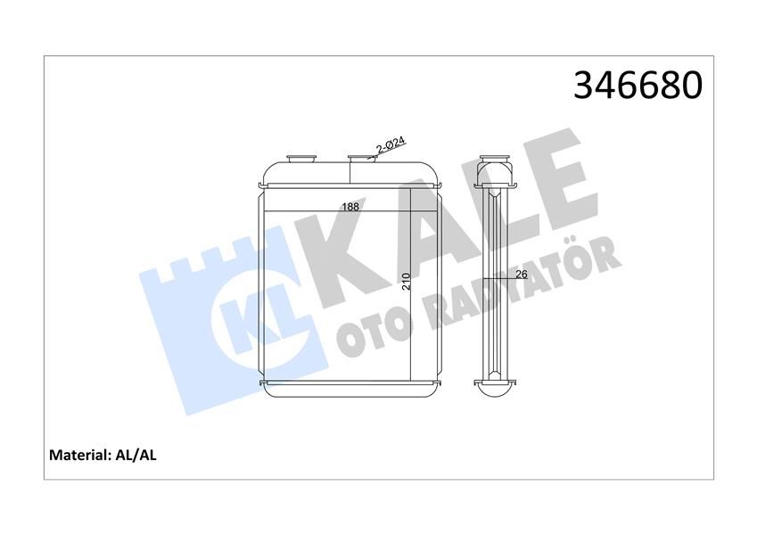 KALORİFER RADYATÖRÜ BRAZİNG ASTRA F-ASTRA G-ASTRA H YÜZÜKLÜ MEK OTOM 208x183x26-KALE 346680-1618134-1618312-9117117