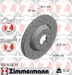 FREN DISKI ON SAG BMW M3 E90 E92 E93-ZIMMERMANN 150.3458.70-34112283802