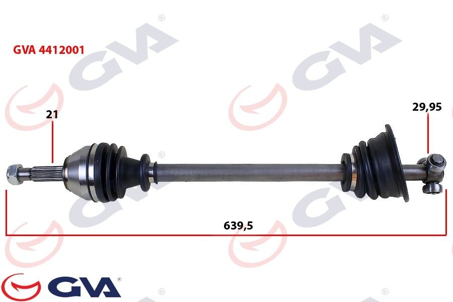 KOMPLE AKS SOL RENAULT 19 1.4 639mm-GVA 4412001-7701351484-7701349880-7701351486