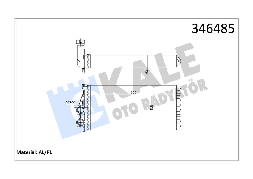 KALORİFER RADYATÖRÜ CITROEN DS5 PEUGEOT 3008-5008-KALE 346485-6448.T9