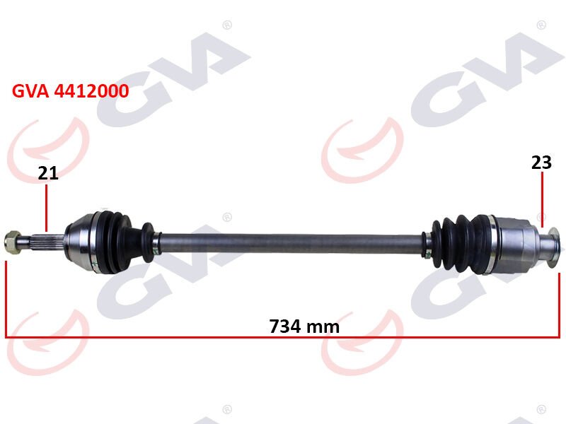 KOMPLE AKS SAĞ RENAULT 19 1.4 734mm-GVA 4412000-7701351479-7701349874-7701351571
