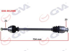KOMPLE AKS SAĞ RENAULT 19 1.4 734mm-GVA 4412000-7701351479-7701349874-7701351571