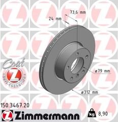 FREN DISKI ON BMW E90 E91 E92 E84-ZIMMERMANN 150.3467.20-34116855006-34116774875