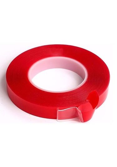 ÇİFT TARAFLI BANT 25mm x 5mt KIRMIZI ŞEFFAF-CEVHERS CTB325