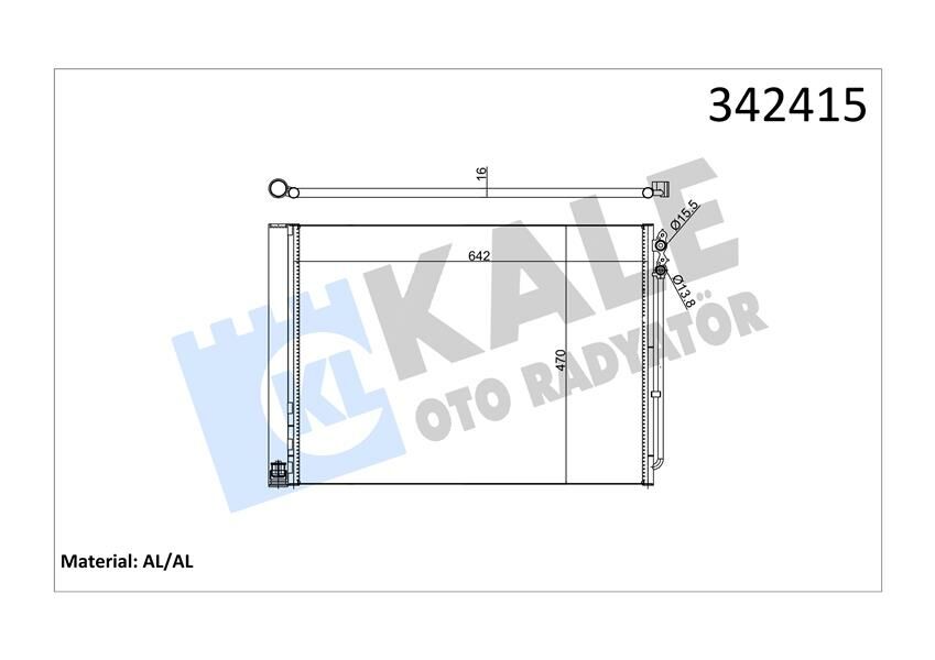 KLIMA RADYATORU BMW F10 F01 N47 N57 B47 B57-KALE 342415-64549248173-64509149395
