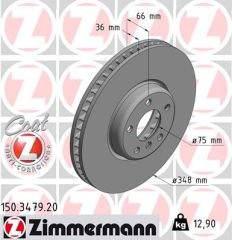 FREN DISKI ON SAG BMW F10 F07 F11 F12 F01-ZIMMERMANN 150.3479.20-34116785670