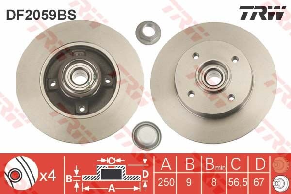 ARKA FREN AYNASI PORYALI CROSSLAND-C3-C3AIRCROSS-C4-307-208-207-2008 13 249x9x4DL DOLU-TRW-4249.19-3648487-4249.32