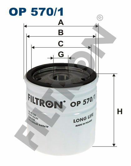 YAĞ FİLTRESİ ASTRA G 98-05 -ASTRA H-COMBO 05 CORSA C 00 VECTRA C 02 1.4-1.6-1.8-2.0T-FILTRON OP570.1-93179720-93183723-5650343