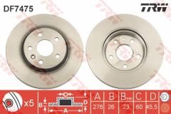ÖN FREN AYNASI ASTRA J 10 CRUZE 09 AVEO 11 276x26x5DL 15 İNÇ HAVALI 95526655-TRW-13502044-13502045-569069-569073