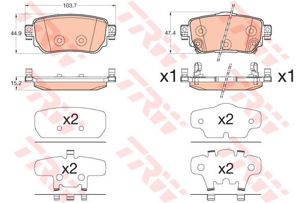 ARKA BALATA RENAULT KADJAR 15 NISSAN QASHQAI-XTRAIL 14 103.7x44.9x47.4x15.2-TRW-440605889R-440606633R-D40604CA0A