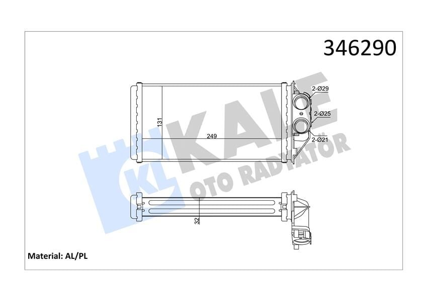 KALORİFER RADYATÖRÜ 307 00 249x130x33-KALE 346290-6448.K4