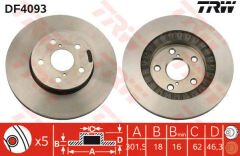 ÖN FREN AYNASI TOYOTA RAV 4 2.0 16V 94-00 301.5x18x5DLxHAVALI-TRW-4351242010