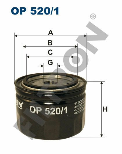 YAĞ FİLTRESİ RENAULT R9 1.4 60HP 81-89-FILTRON OP520.1-7700638670
