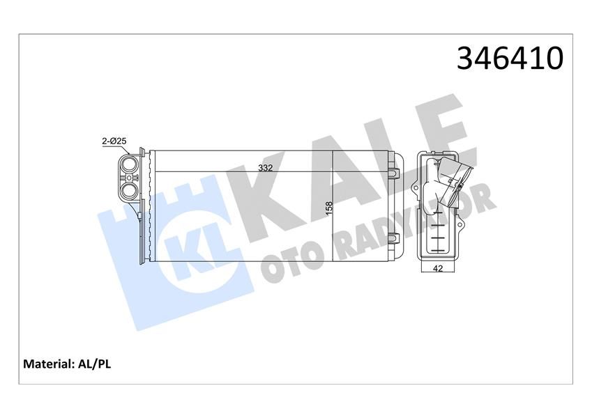 KALORİFER RADYATÖRÜ MASTER II 2.5D-2.8DTI 98-01 OPEL MOVANO 1.9DTI-2.2DTI 00-KALE 346410-7701205584-4501165-9161465