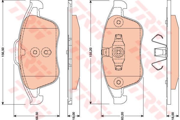 ÖN FREN BALATASI RENAULT GRAND SC NIC III 09 16 LAGUNA III 07 15 MEGANE III 09 15 K:17.1MM Y:68MM-TRW-410600629R-410605055R-410600011R
