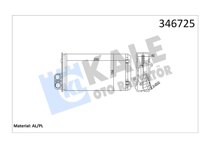 KALORİFER RADYATÖRÜ MGN 97-99 SCENIC 01-03 1.4-1.6-1.9-2.0 16V 260x158-KALE 346725-7701204992-7701205450-7701205451